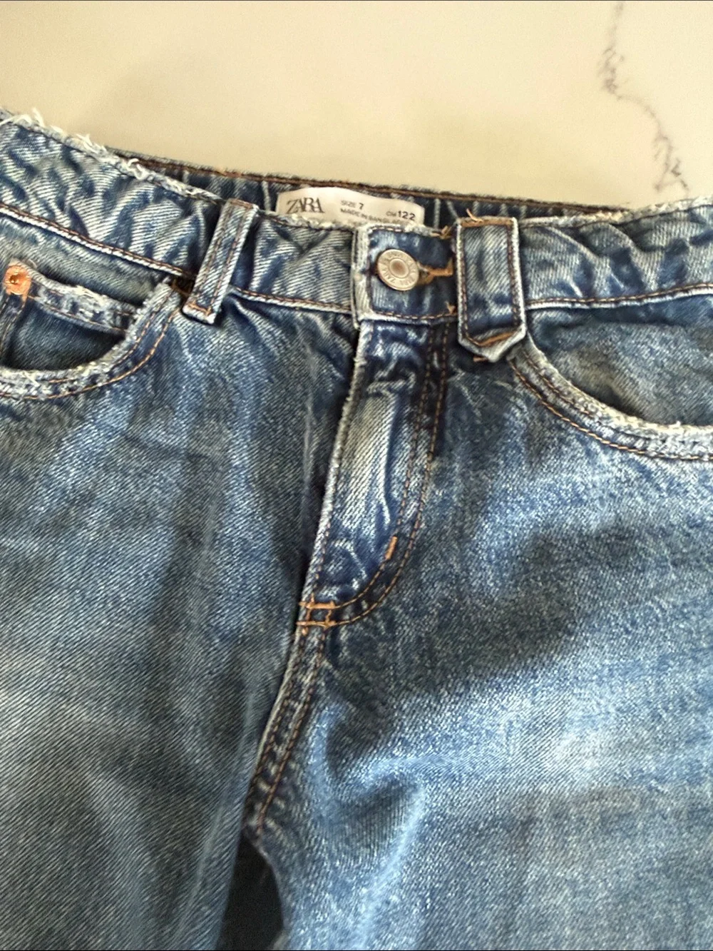 Zara kids Wide-Leg Blue Denim Jeans size 7 years